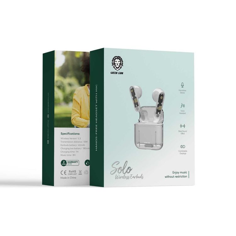 Green Lion Solo Wireless Earbuds  - White