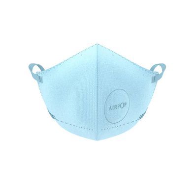 Airpop Pocket Reusable Kids Face Mask with 2 Pieces per Pack, 4-Layer Filter Face Covering, Up to 40 Hours of Wearability, 3D Structure, Soft Ergonomic Foam Seal, 99.3% Particle Filtration & 99.9% Bacterial Filtration - Blue