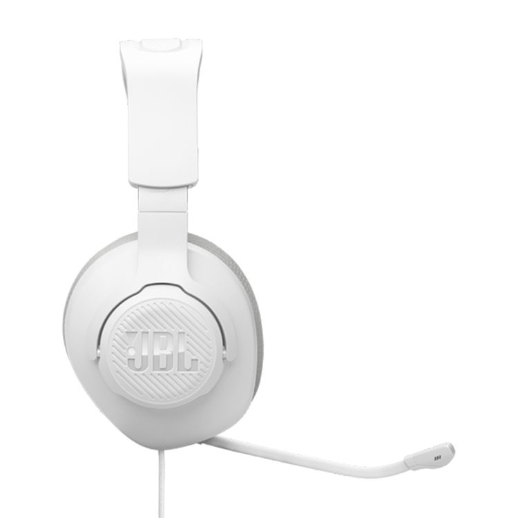 JBL Quantum 100M2 Wired Over-ear Gaming Headset, Lightweight & Compact Design, Memory Foam with Fabric Ear Cushions Material, 1.2m Cable Length, 40mm  Driver Size - White