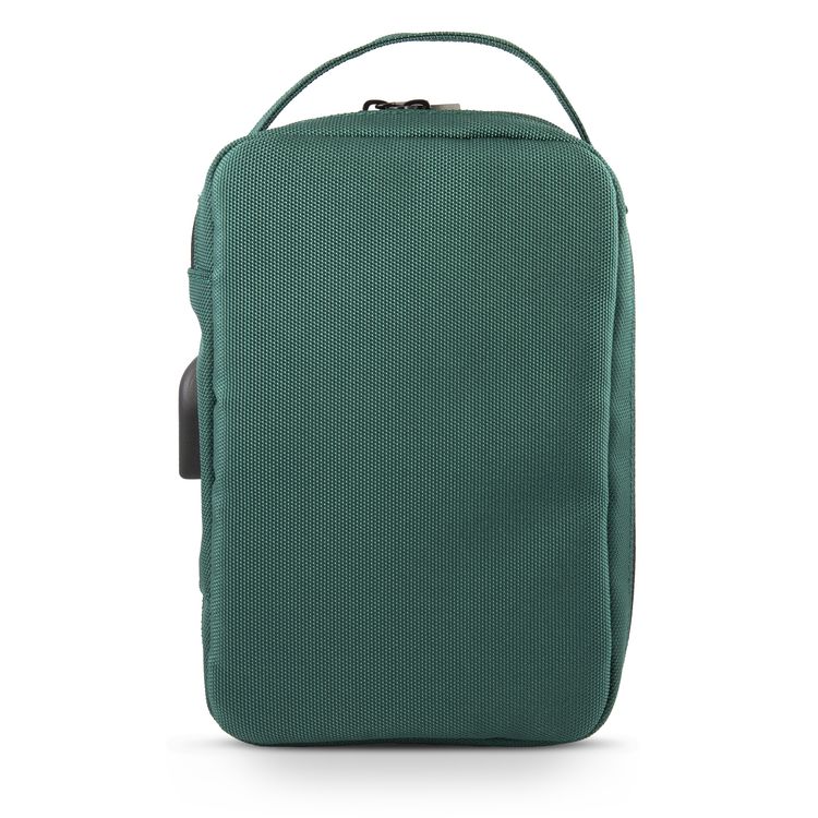 حقيبة يو إس بولو أسن نايلون للأجهزة اللوحية، مزودة بمنفذ USB، وجيب شبكي، وسحاب إغلاق، ومقابض حمل، ومساحة واسعة، وخفيفة الوزن، وسهلة الحمل - لون أخضر