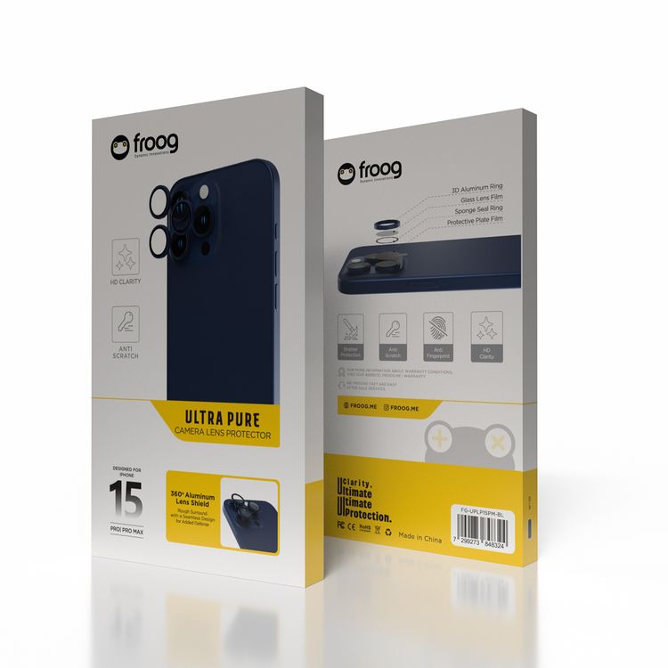 واقي عدسة الكاميرا iFroog Trio، مقاوم للصدمات، مقاوم للبقع، وضوح عالي الدقة