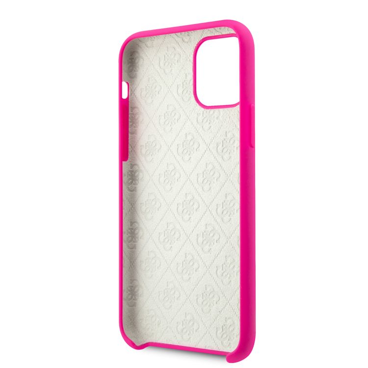 CG MOBILE Guess 4G Tone Logo Silicone Phone Case Compatible for iPhone 11 Pro (5.8") Anti-Scratch Mobile Case Officially Licensed - Fuchsia