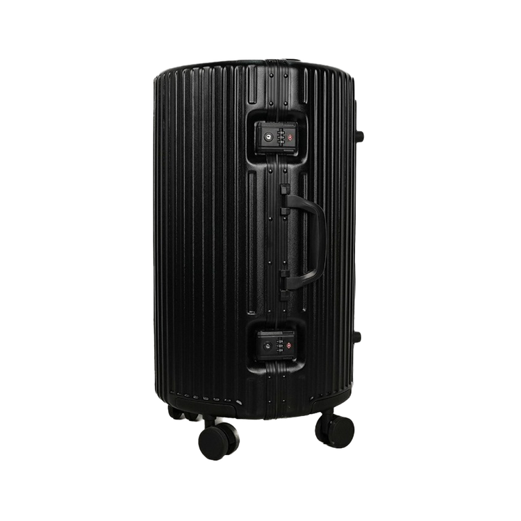 Levelo Oro 24" ABS Suitcase and Light Weight Travel Luggage, 360° Wheels Rotation, ABS+PC & Polyester Fabric, 100KG Weight Bearing, Integrated Silent Wheels - Black