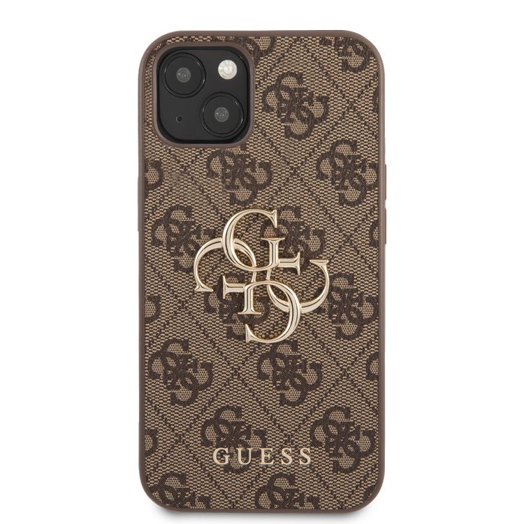CG MOBILE Guess PU Leather 4G Big Metal Logo Compatible for iPhone 13 (6.1") Anti-Scratch, Easy Access to All Ports, Shock Absorption & Drop Protection