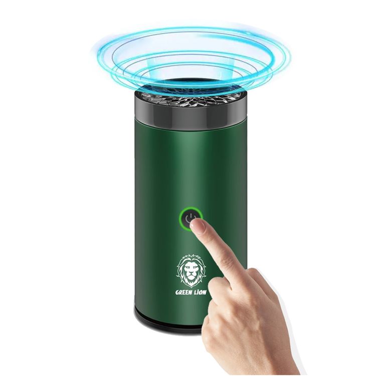 Green Lion Smart Bakhour Electric Car Incense Burner with Rechargeable Battery, Aluminum Alloy Material, Ultrasonic Atomization, Compact & Portable - Green