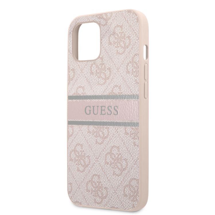 CG MOBILE Guess 4G PU Leather Case with Printed Stripe Compatible for iPhone 13 (6.1") Anti-Scratch, Easy Access to All Ports, Shock Absorption