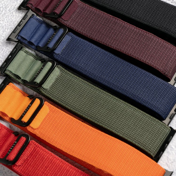 Levelo Ace Loop Watch Strap with Titanium G Hook Buckle for Apple Watch 49/45mm, Sweat & Water Resistant, Compatible with SE, Series 8, 7, 6, 5 & 4, Soft & Comfortable Fit - Orange
