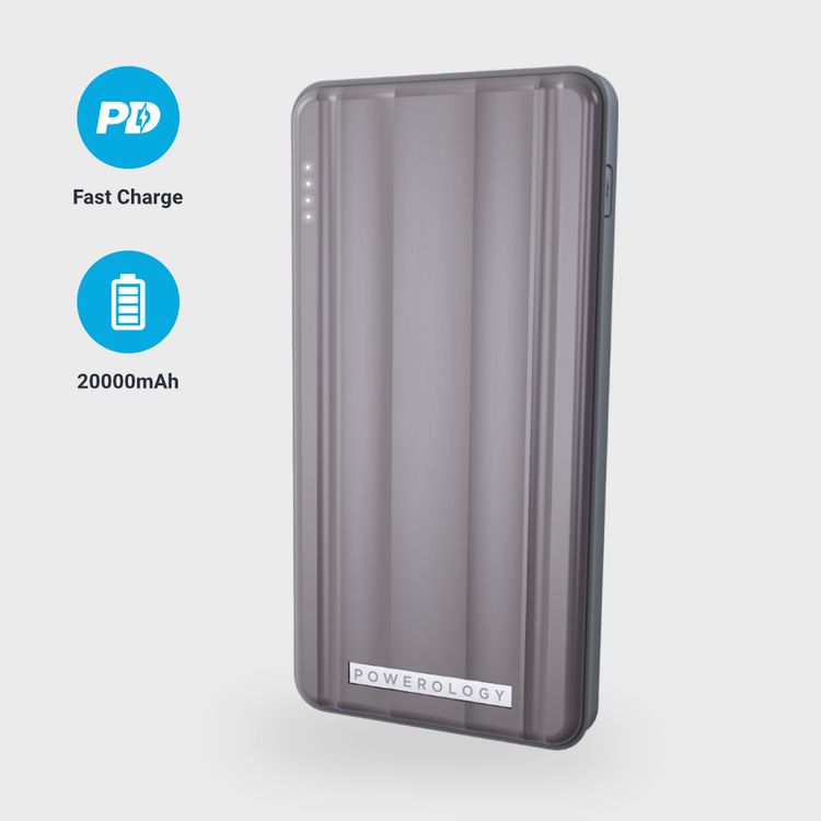Powerology Slim PD Power Bank 20000mAh 18W - Gray