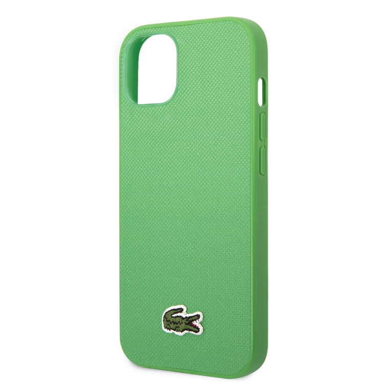 Lacoste Hard Case Iconic Petit Pique PU Woven Logo Estragon Compatible with iPhone 14 - Green