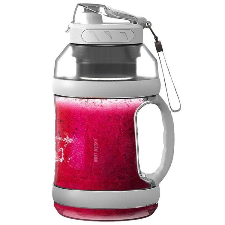 Green Lion MEGA PRO Portable Blender, 2000mL Bottle Capacity, 18000 RPM Powerful Motor, 4000mAh Battery Capacity, 20 Seconds for a Single Blend, Type-C Charging Port - White