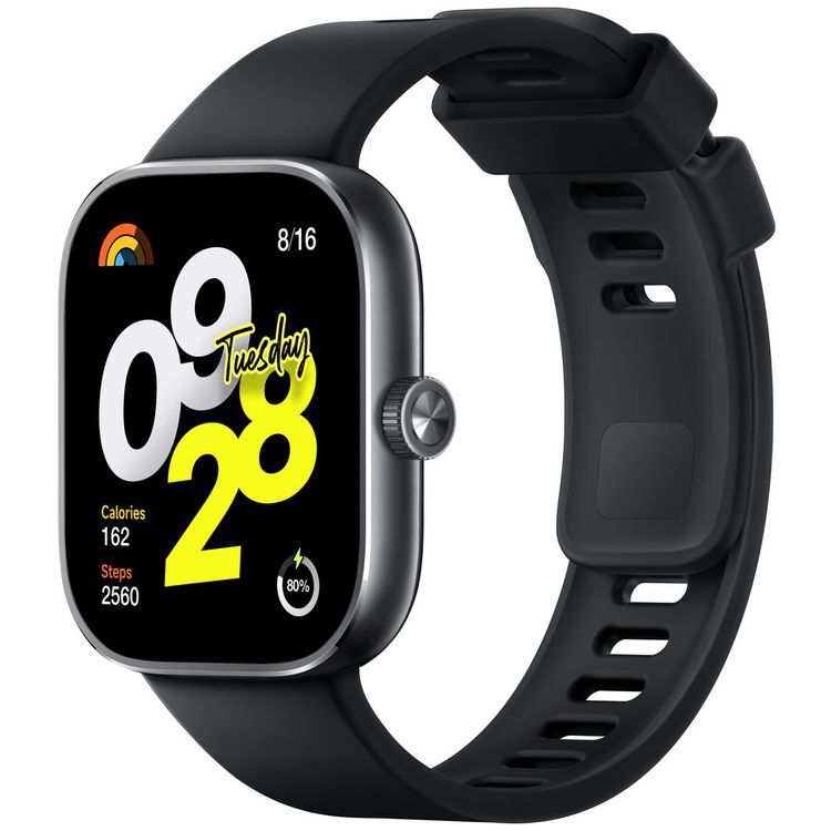 Xiaomi Redmi Watch 4, 20 Days Battery Life, GPS, Ultra-Large 1.97" AMOLED Display, Bluetooth Call, 5ATM Water Resistance, Accelerometer, Gyroscope, Electronic Compass, Heart Rate & Blood Oxygen Sensor - Obsidian Black