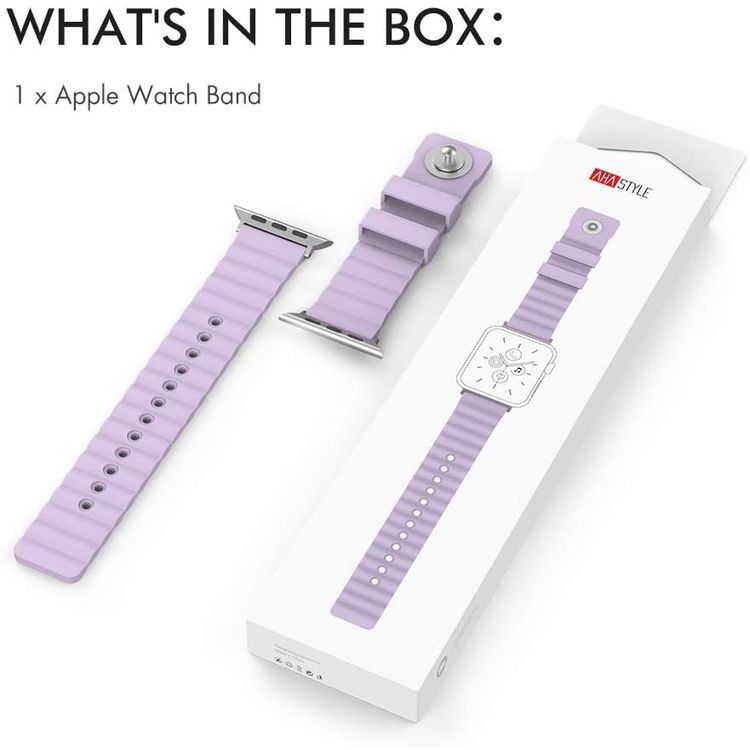 AhaStyle Rugged Design Premium Silicone Watch Band 40mm, Comfortable and Durable to Wear, Adjustable Strap, Silicone Wrist Band Strap Compatible for Apple Watch Series 5/4/3/2/1