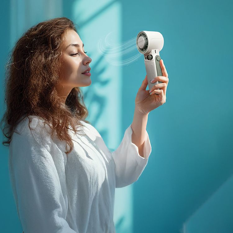 Green Lion Coolio Portable Fan with 1-199 Speed Levels, 6000mAh Battery Capacity, 5 Hours Charging Time, Type-C Charging Port, ABS + PC & Aluminum Alloy Material, 30 Hours Working Time, Silent Operation - White