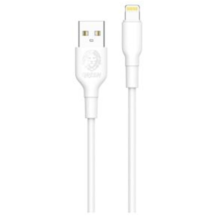Green Lion PVC USB-A to Lightning Wide Cable  1M - White
