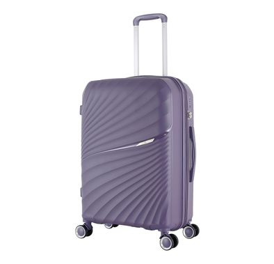 H.T Luggage Bag, Hard Case Polypropylene (PP) Material, Expandable, Telescopic Handle, Scratch Resistant, TSA Lock, Large Case Size - Purple