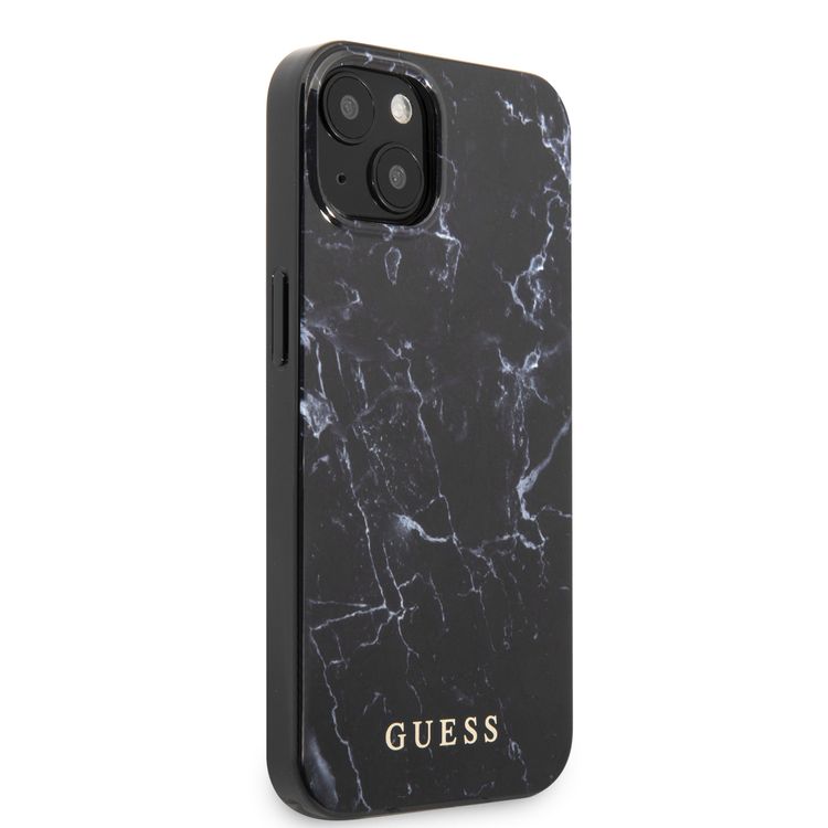 CG MOBILE Guess PC/TPU Elegant Marble Design Case Compatible for iPhone 13 (6.1") Anti-Scratch, Easy Access to All Ports, Shock Absorption