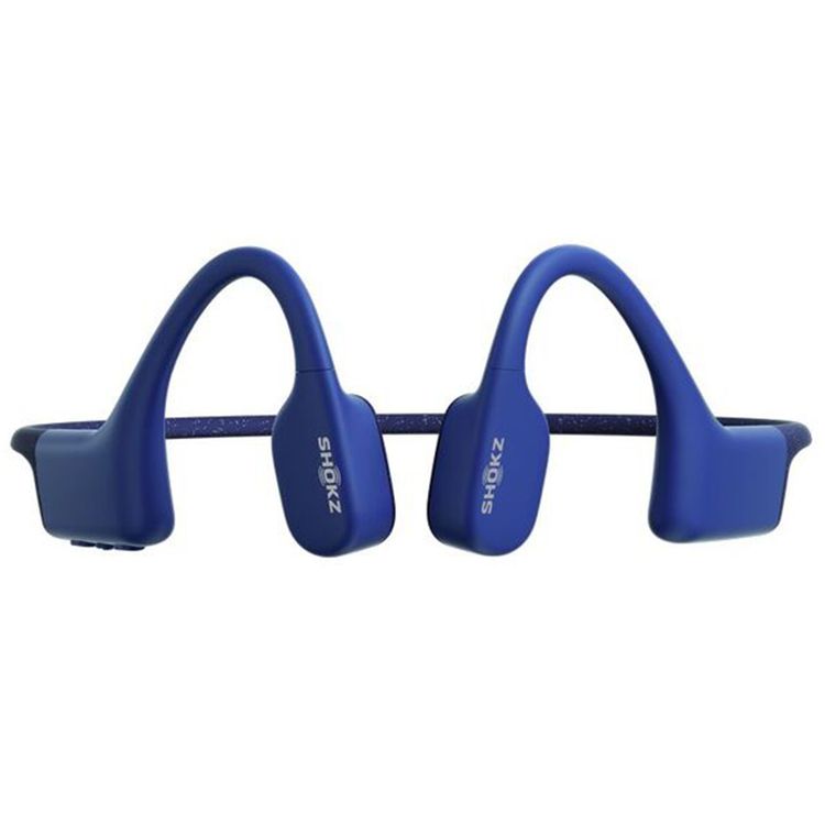 Shokz OpenSwim Wireless Headphones for Swimmers with 8 Hours Battery Life, Silicone Rubber Carrying Case, 7th Generation Bone Conduction, Open Ear Comfort - Blue