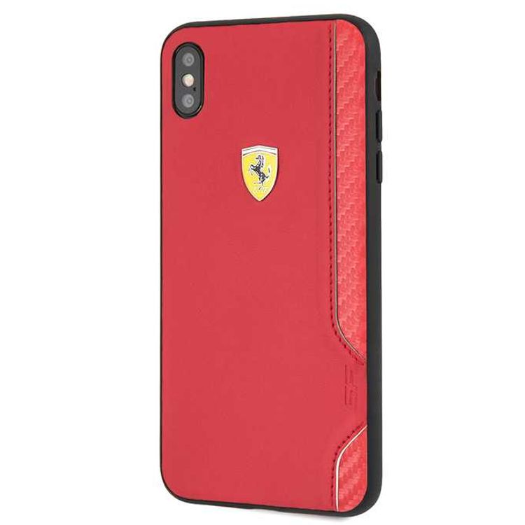 CG MOBILE Ferrari On Track PU Rubber Hard Phone Case Compatible for iPhone Xr (6.1") Mobile Case Officially Licensed
