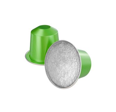 LePresso Aluminum Capsules for Nespresso, Brazil Origin, Chocolate & Roasted Nuts Flavor Notes, 100% Arabica, Medium Roast Level, 10 Capsules per Pack - Green