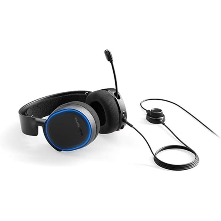 SteelSeries Arctis 5 (2019 Edition) RGB Illuminated Gaming Headset with DTS Headphone: X 7.1 Surround for PC, PlayStation 4, VR, Android and iOS, USB or 4-Pole 3.5mm - Black (PS4)
