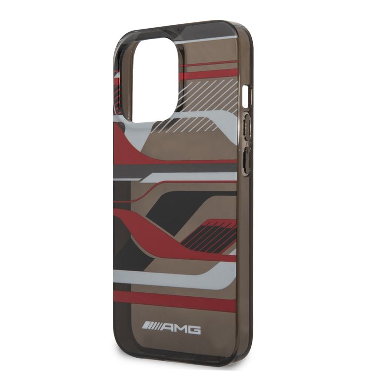 جراب AMG AMHCP13X2EBOO PC/TPE الصلب متوافق مع هاتف iPhone 13 Pro Max - برتقالي/أسود