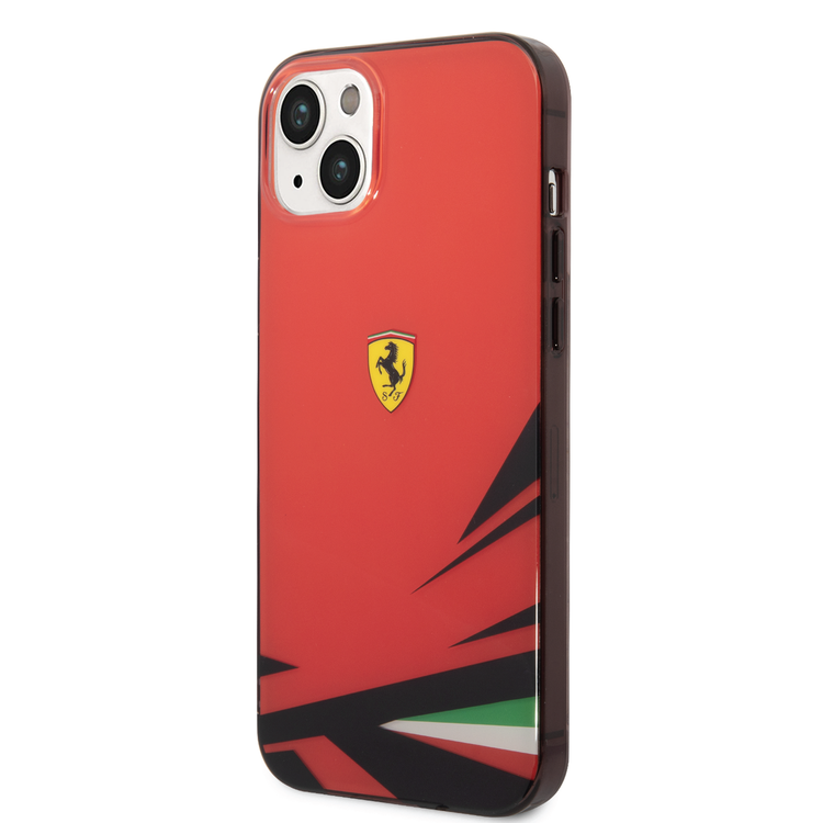 Ferrari PC/TPU Case with Double Layer Print iPhone 14 Plus Compatibility - Red