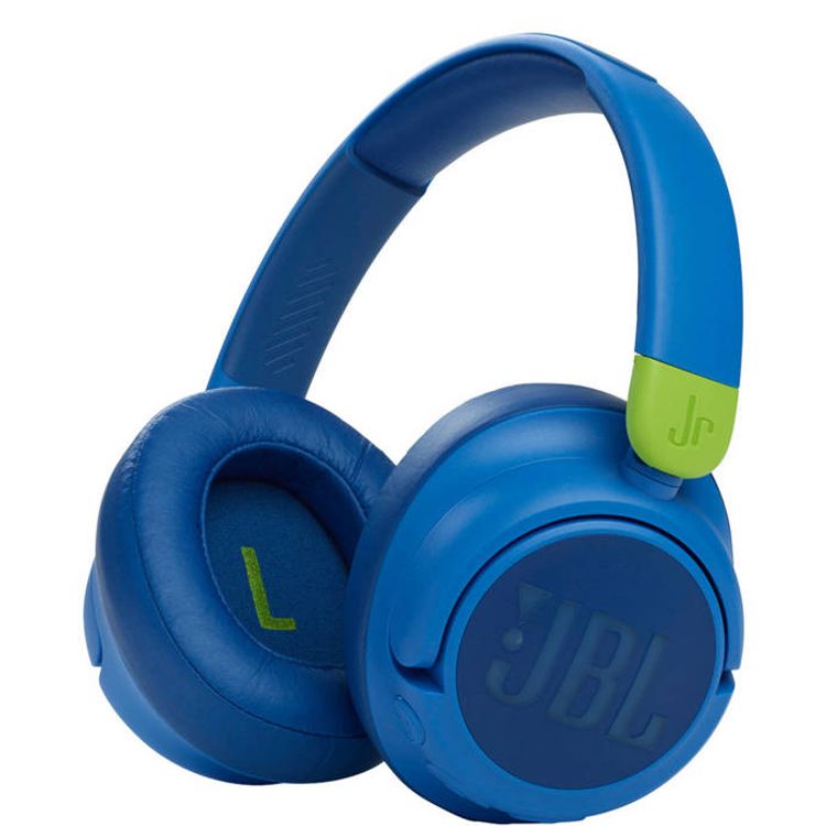 JBL JR460NC Wireless Over-Ear Headphones with Noise Canceling for Kids, Lightweight & Compact Design, Up to 30 Hours Music Play Time, 3 Microphones, Multi-Point Connection, Rechargeable Battery, Built-in Microphone - Blue