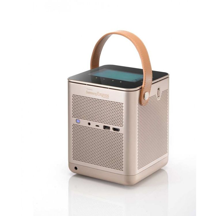 Aiptek Wireless Quad-Directions Mini BoomBox Projector P800 with 4K Video Playback - Stylish Carry Strap Design - HDMI Port