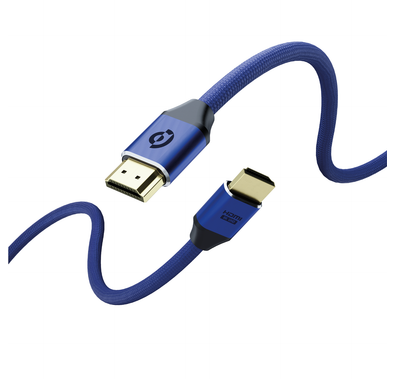 Powerology 8K HDMI to HDMI Braided Cable, 3m Cable, 10K Resolution, 24K Gold Plated Connector, Portable and Lightweight - Dark Blue