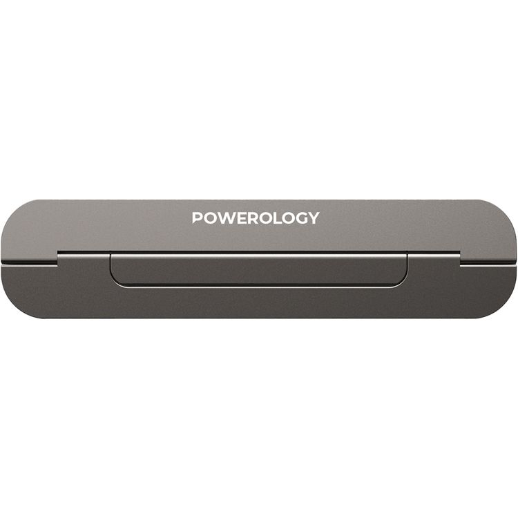 Powerology Ultra-Thin Laptop Stand with Up to 10kg Maximum Weight Capacity, Lightweight & Portable, Folding Design, Up to 15" Device Compatibility - Gray