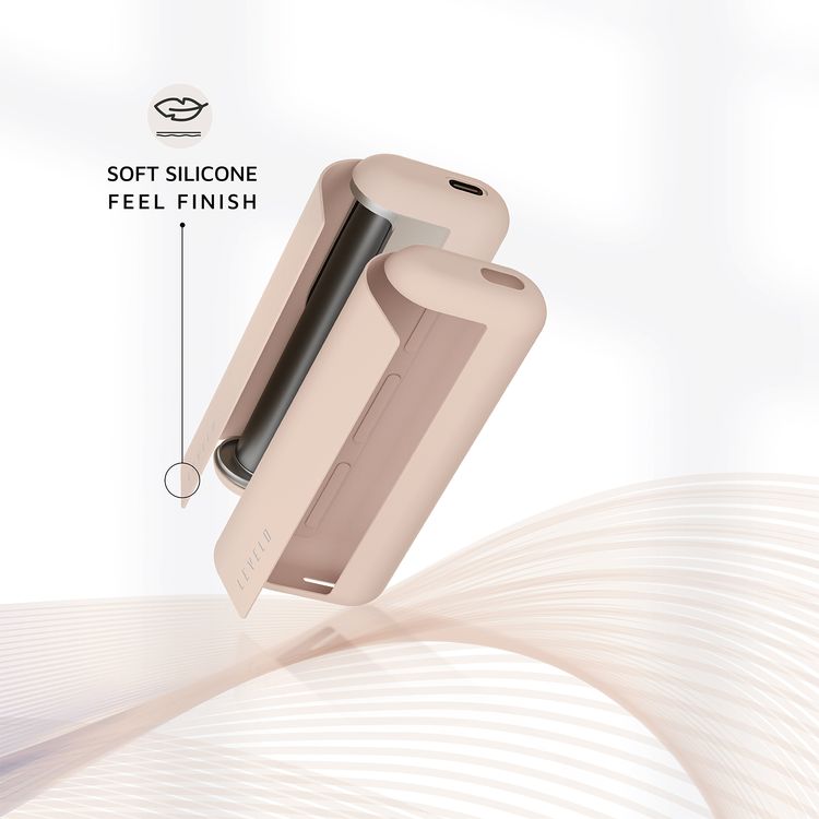 غطاء السيليكون Levelo Nikko لجهاز IQOS ILUMA Prime 2023، مقاوم للانزلاق، بملمس ناعم من السيليكون، مقاوم للصدمات والماء والغبار، مغناطيس مدمج، نحيف للغاية - بيج