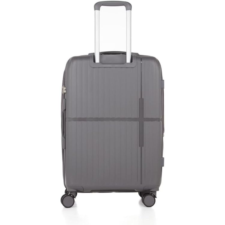 مجموعة حقائب سفر HT مكونة من 3 قطع، مصنوعة من مادة البولي بروبيلين (PP) الصلبة - رمادية