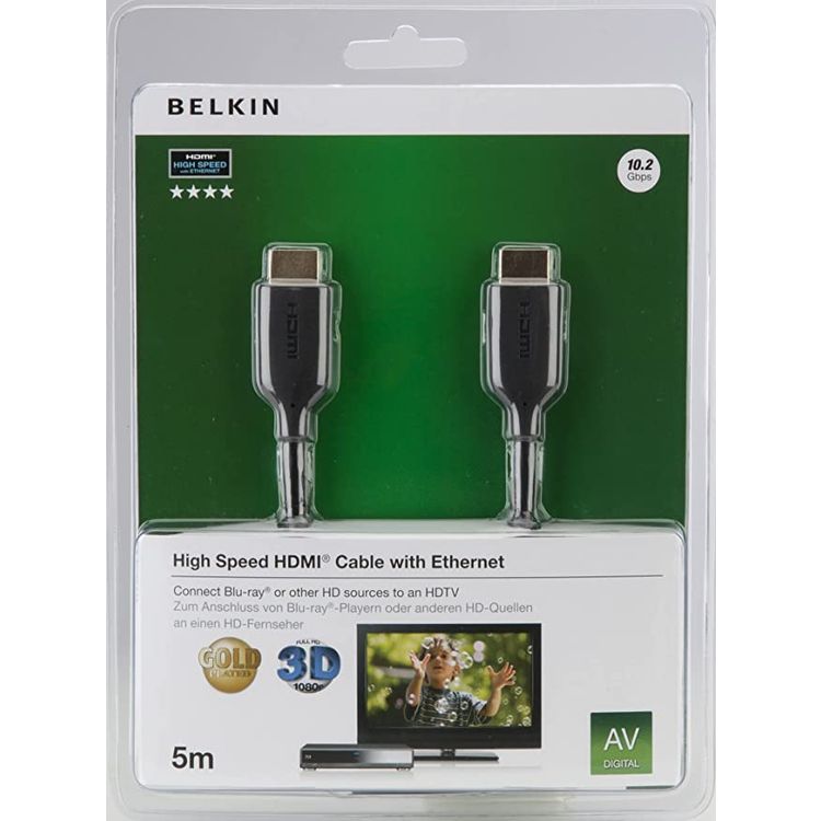 Belkin F3Y021Bt5M HDMI Cables Black, 500 Cm - Black