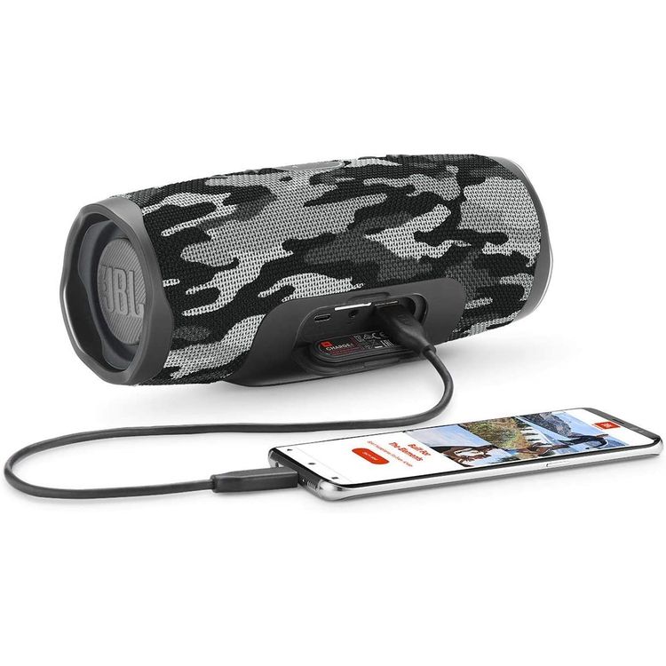 JBL Charge 4 Portable Wireless Bluetooth Speaker with Built-in Power Bank, 7500mAh Battery 20-hours Playtime, IP67 Waterproof & Dustproof Feature - Cammouflage