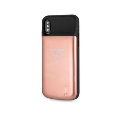 Guess CG Mobile Full Cover Power Case 4000mAh for iPhone X/Xs, Shock Resistant, Built-in Power Bank, Scratch Resistant, Dual Protection - Rose Gold