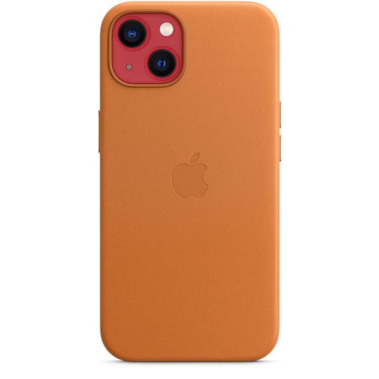 Apple Leather Case with MagSafe Compatible for iPhone 13 (6.1") - Golden Brown