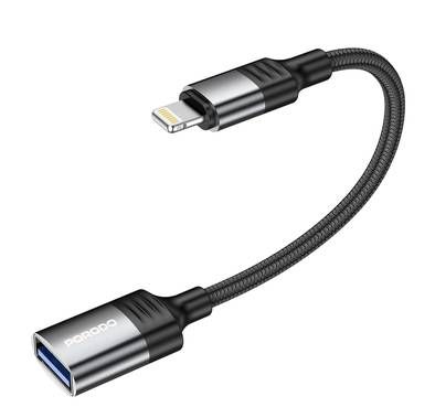 Porodo Lightning OTG Wire, 12cm Cable Length, Up to 480Mb...