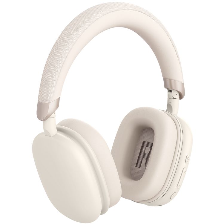 Porodo Soundtec Vibe Wireless Headphones with 36 Hours Play Time, Bluetooth Version 5.3, 2.5 Hours Charging Time, Type-C Charging Port - Cream