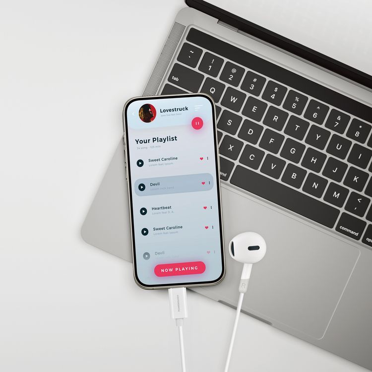 Powerology Type-C Mono Earphone with HD Sound Quality, In-ear Design, 1.2m Cable Length, Voice Assistant Support, In-Line Control Button, Lightweight & Comfortable Design - White