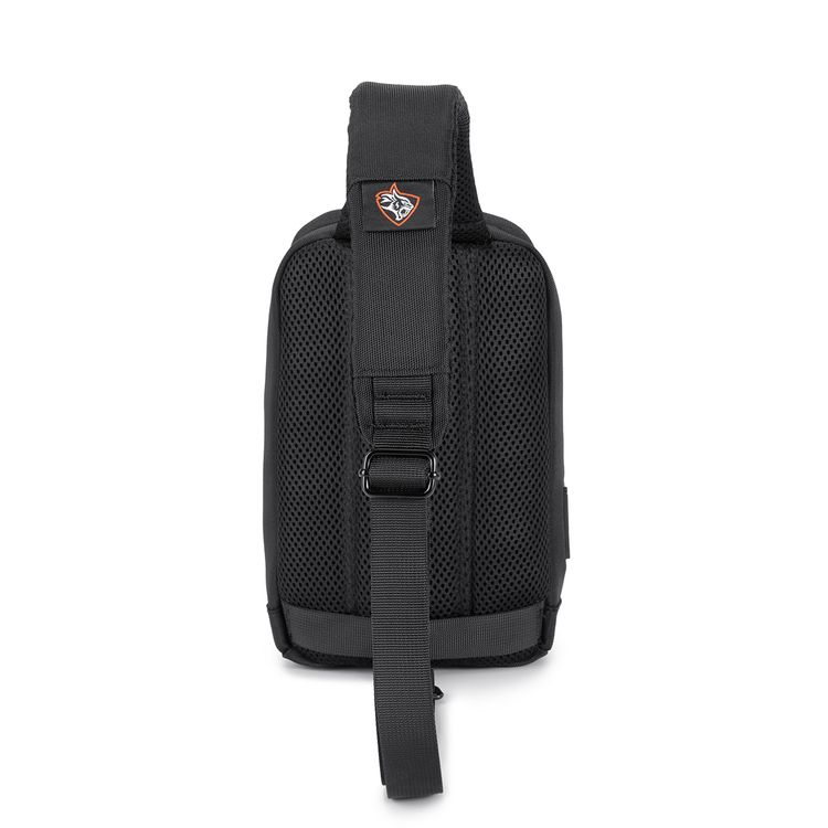 Porodo Gaming Cross Body Bag with Water-Resistant Material, Adjustable Shoulder Strap, Secure Device Storage, Padded Back Panel, Type-C Charging Port - Black 