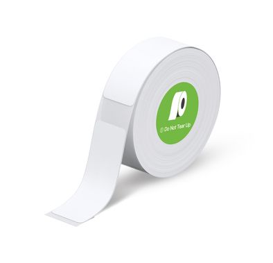 Green Lion Label Maker Tape for Thermal Printer with Self-Adhesive Sticker, 180 Labels per Roll, Water & Oil Resistant, One Roll per Package - White