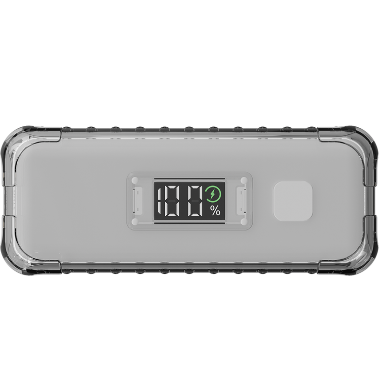 Levelo  Aerion Portable 10000mAh Power Bank with Luggage Design, LED Display, Over Current Protection, Lithium-ion Battery, Grip Cable, Fast Charging Support - White / Black  