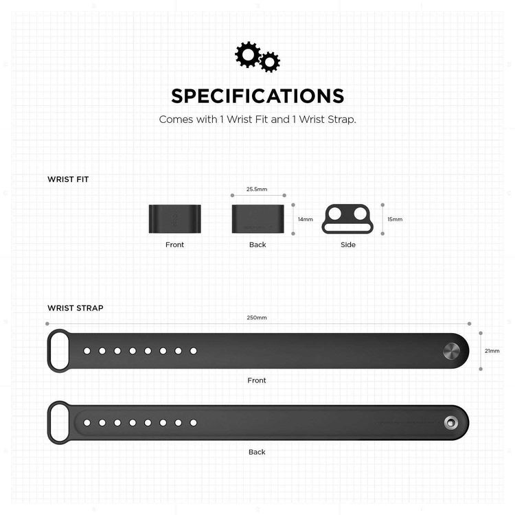 Elago Wrist Fit Compatible for Apple Airpods, Premium Silicone, Organized, Snug & Secure, Durable, Adjustable Size, Easy to Use, Accessible at all Times, Lightweight & Fit - Black