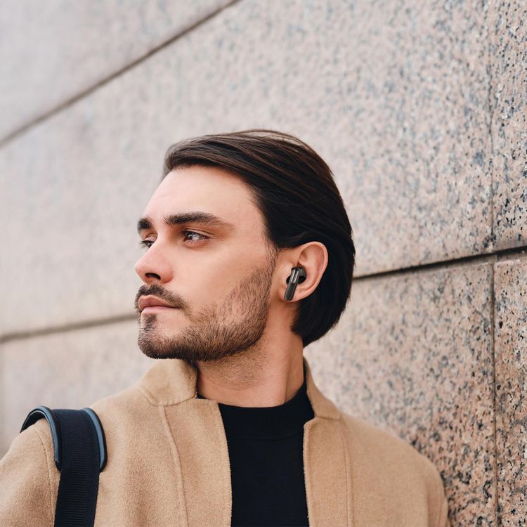 Green Lion Smart Tune True Wireless Earbuds with ANC, Smart Display Case, 500mAh Case Battery Capacity, 10m Transmission Range, IPX5 Waterproof - Black