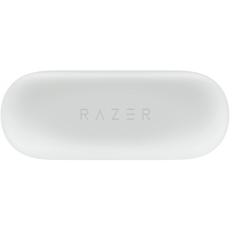 سماعات Razer Hammerhead HyperSpeed متعددة المنصات للألعاب، لاسلكية حقيقية، عمر بطارية يصل إلى 30 ساعة، إلغاء الضوضاء، إضاءة خلفية، شحن عبر USB Type-C - اللون الأبيض