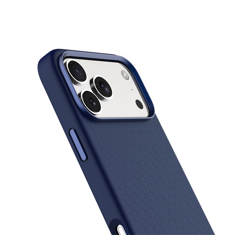 Levelo Fiora MagSafe Liquid Silicone Case for iPhone 17 Pro Max, Strong Magnets, Aluminum Alloy Frame for Camera & Buttons, Shock-Resistant Bumper, Premium Silicone Grip - Dark Blue