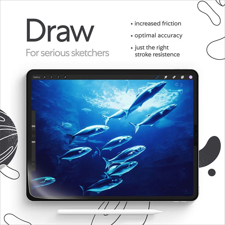Paperlike Screen Protector Compatible for iPad Pro 12.9" 2018 ( 2 Sheets ) Reduced Reflection, Paper Texture Simulation for Sketching / Drawing / Writing