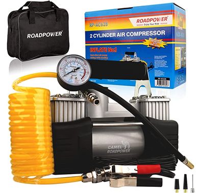ROADPOWER Portable Double Cylinder Air Compressor Tire Inflator,