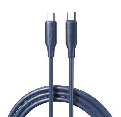 Green Lion USB-C to USB-C 1Meter 3.28 ft Cable with 60W 20V/3A Current, Flexible and Durable, Charge and Sync, 480 Mbps Transfer Speed, PVC Material, 10000 Bends Lifespan - Blue