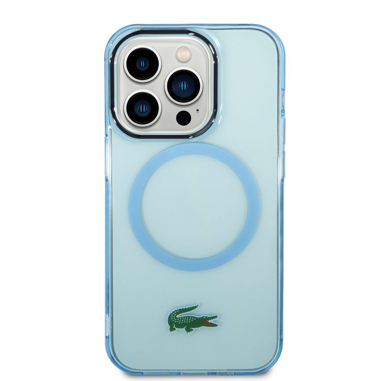 Lacoste HC MagSafe Transparent Case for iPhone 15 Series  - Blue - iPhone 15 Pro Max
